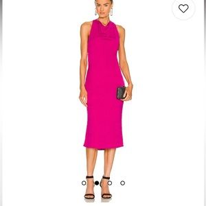 ASHER MIDI DRESS IN FUCHSIA